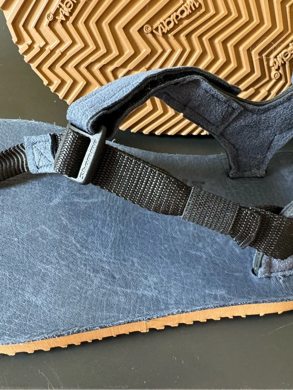 SHAMMA Men's Magnum BAREFOOT MINIMAL Navy Blue Strap Sandal with VIBRAM Outsole
